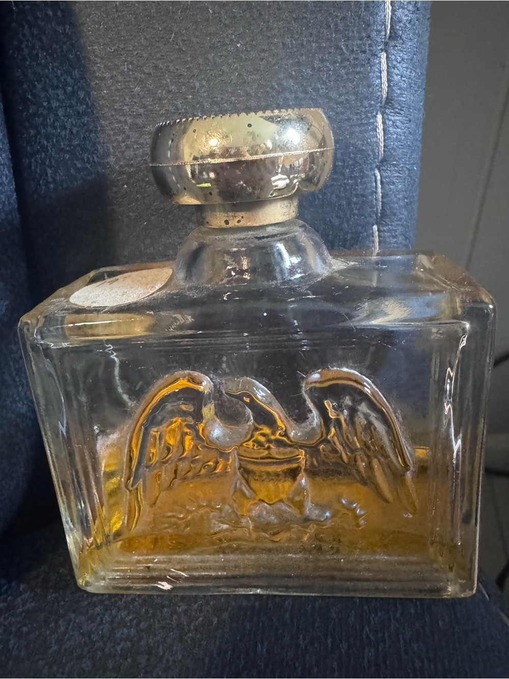 Avon Vintage Amber Glass Eagle Decanter - Deep woods